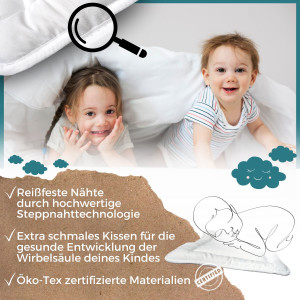 Bettset HYGGI Steppdecke und Kissen aus Polyester Standard 100x135 cm