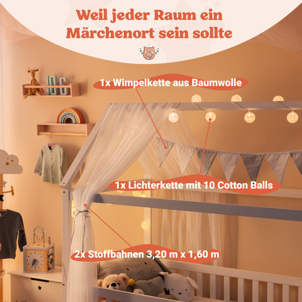Holzhaus Bett Für Kinder CUBE 3 90x180 Kinderbett 