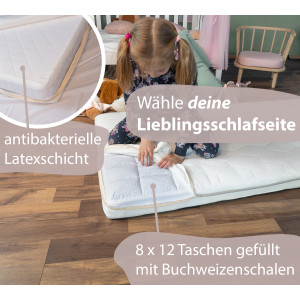 Kindermatratze DUO 70x140 cm aus Buchweizen und...